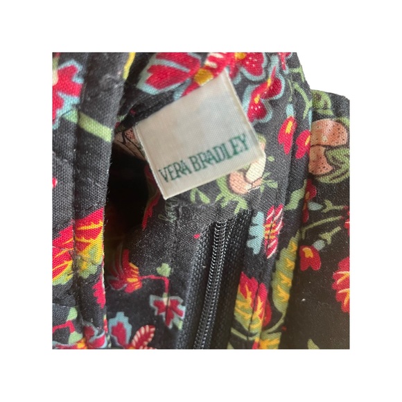 Vera Bradley Anastasia Pattern Black Red Cream Floral Jilly Purse Retired - Picture 9 of 10